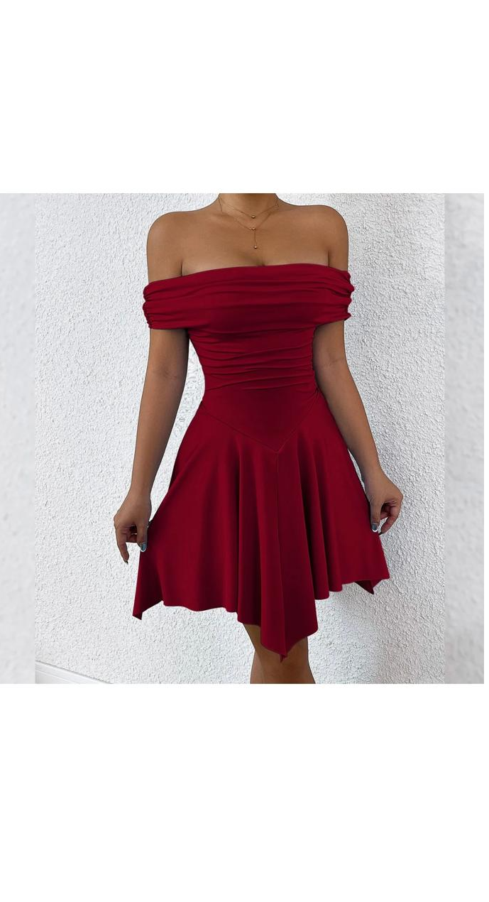 Shoulder Irregular Dress