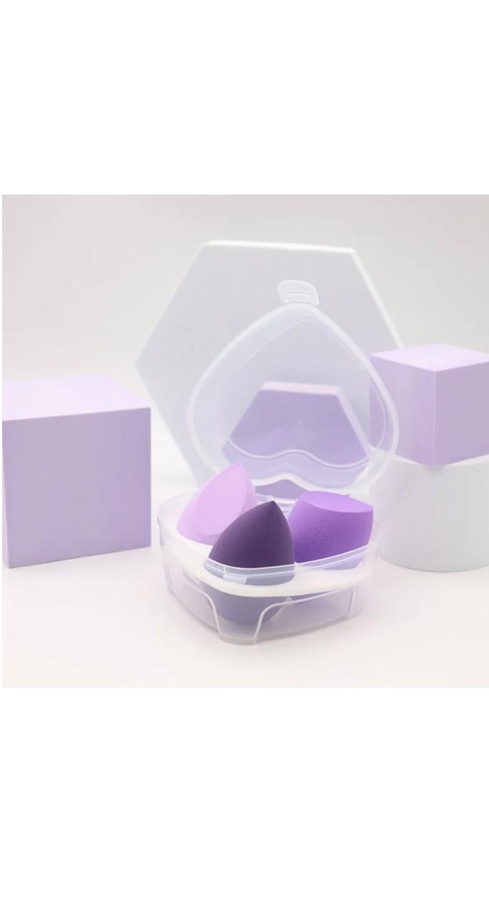 3Pcs Set Water Drops Slanted Shape Non-Latex Puffs