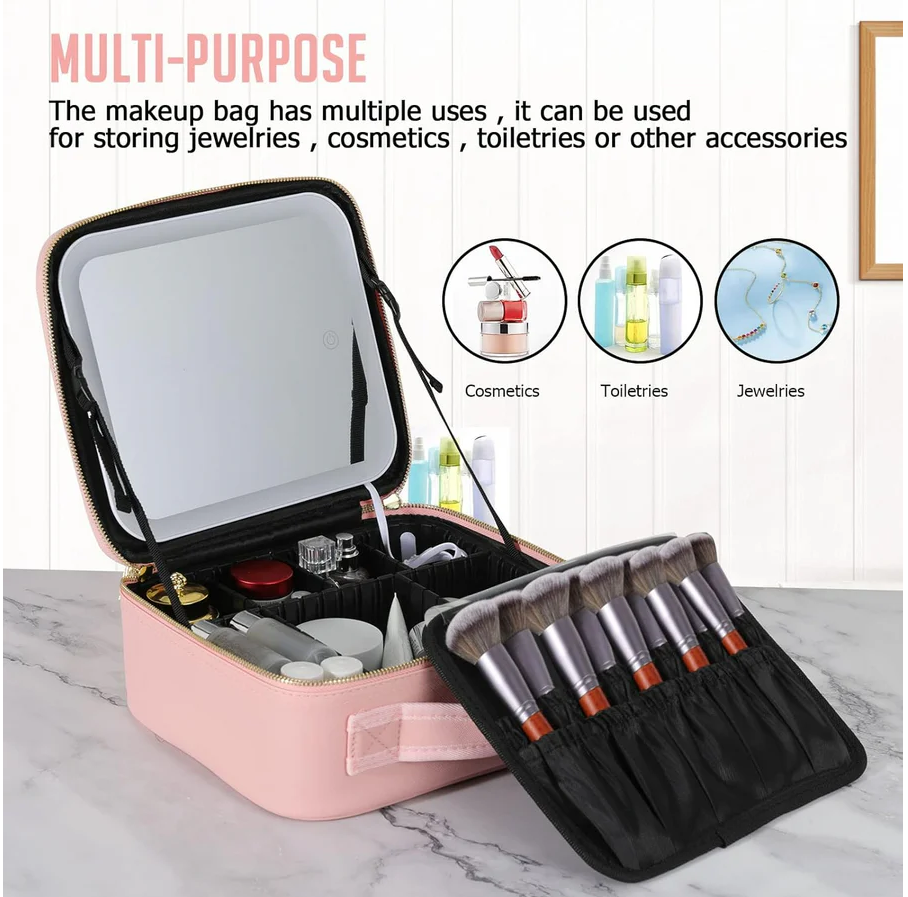 Adjustable Light Make up Bag with Mirror LED Light