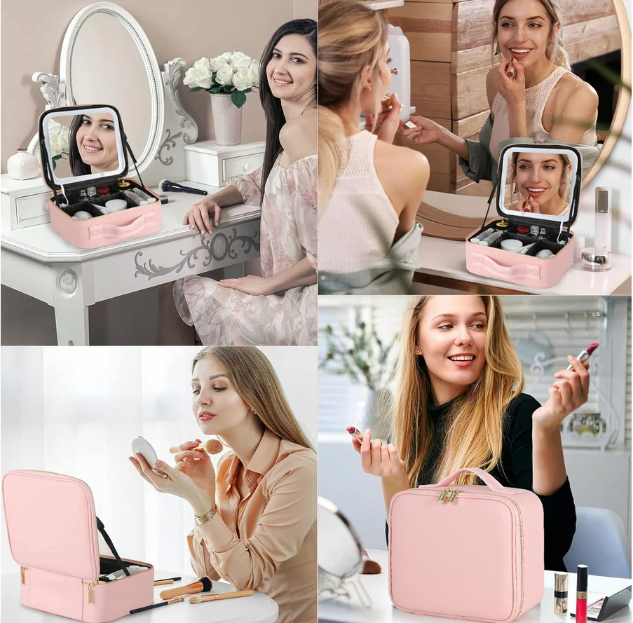 Adjustable Light Make up Bag with Mirror LED Light