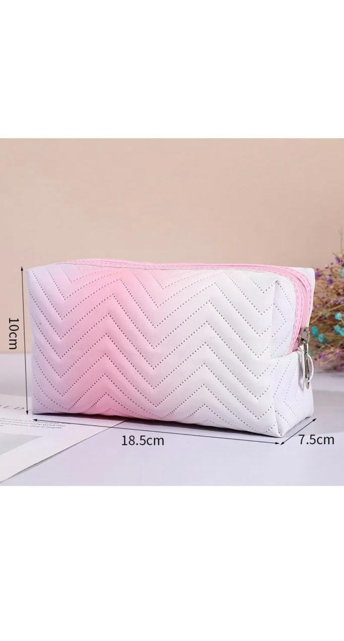 Women Pu Leather Gradient Cosmetic Bag
