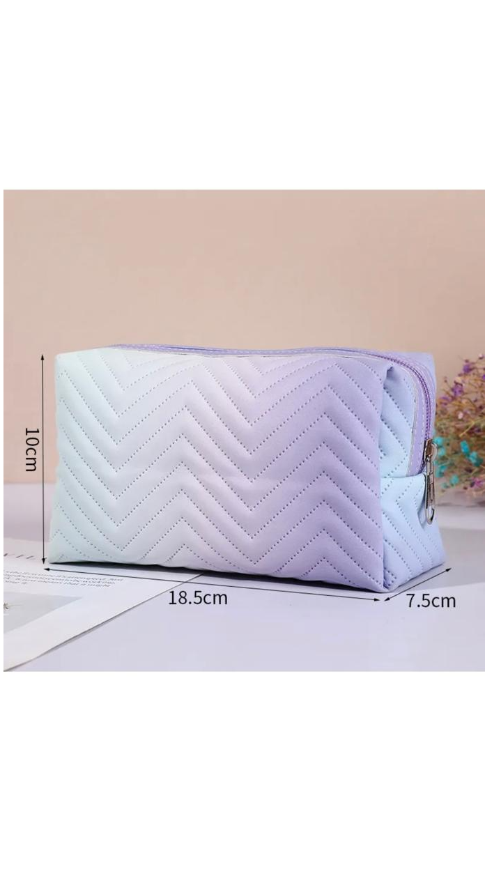 Women Pu Leather Gradient Cosmetic Bag