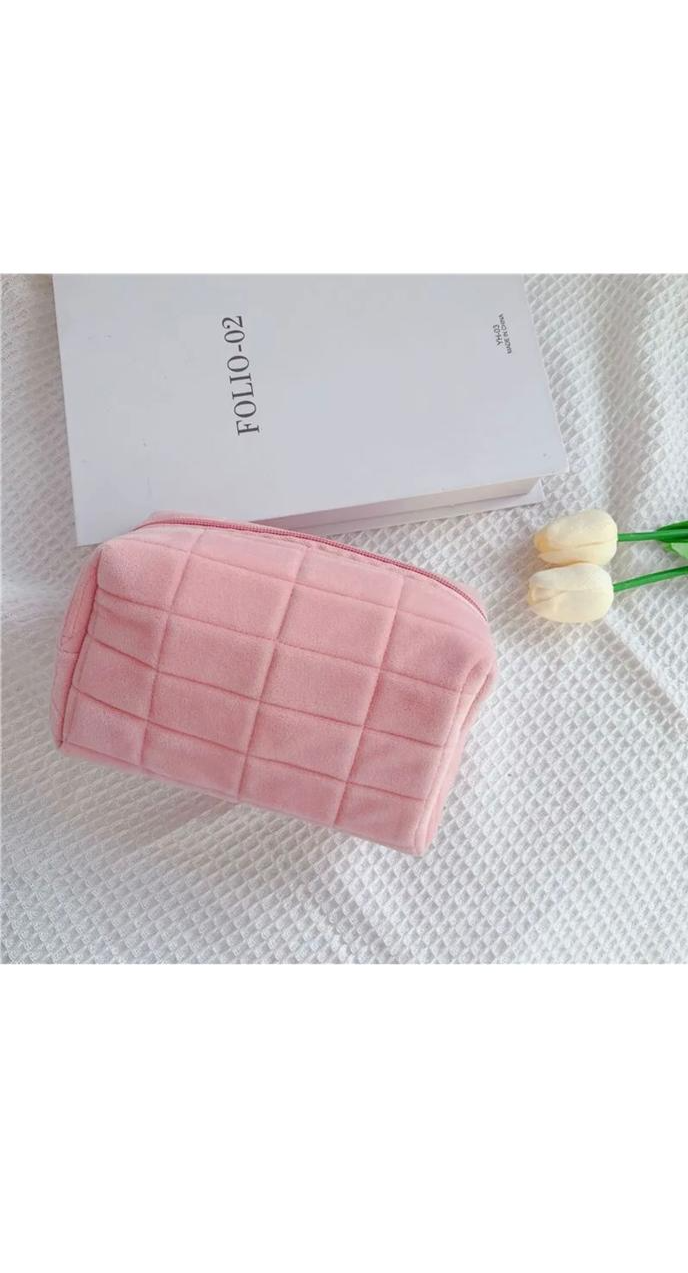 Flannel Pillow Shaped Cosmetic Bag