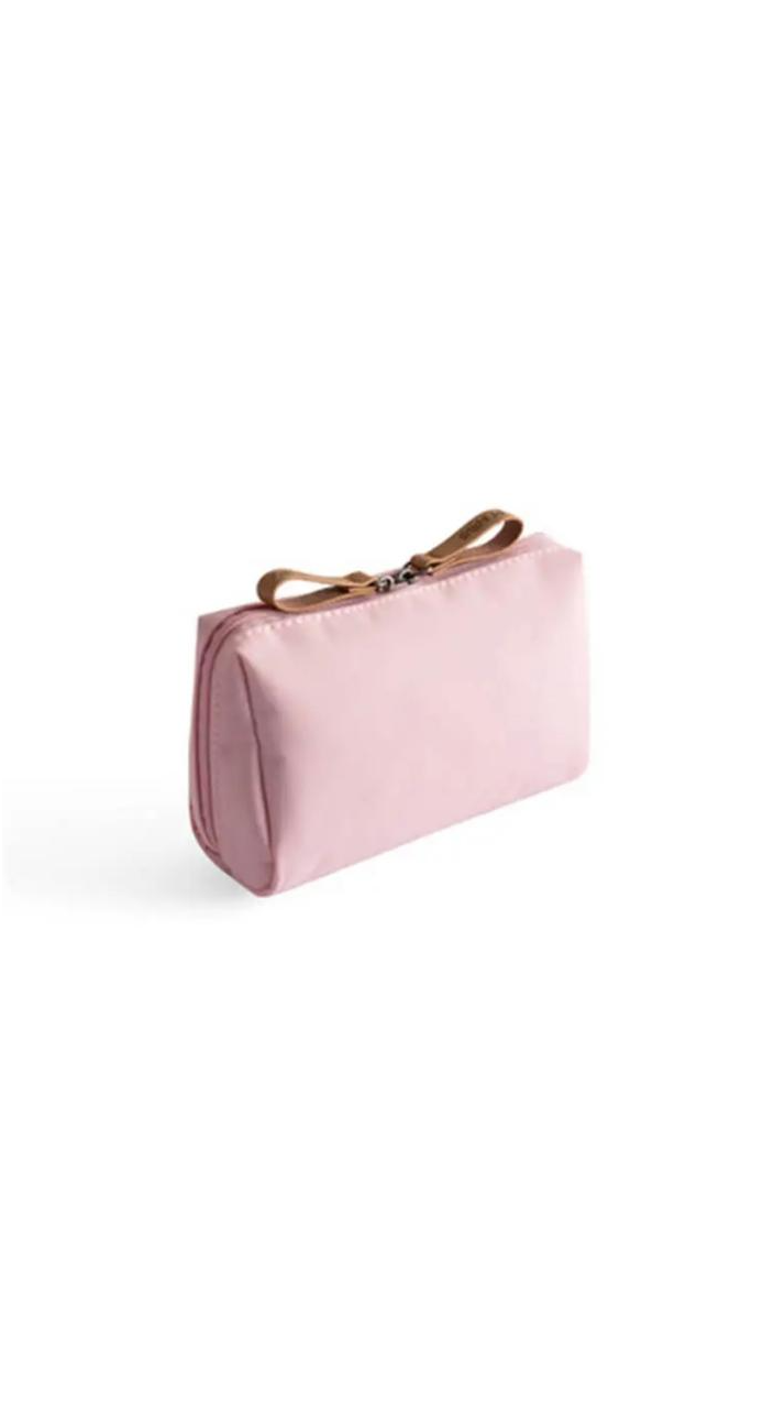 Color Blocking Zipper Portable Cosmetic Bag