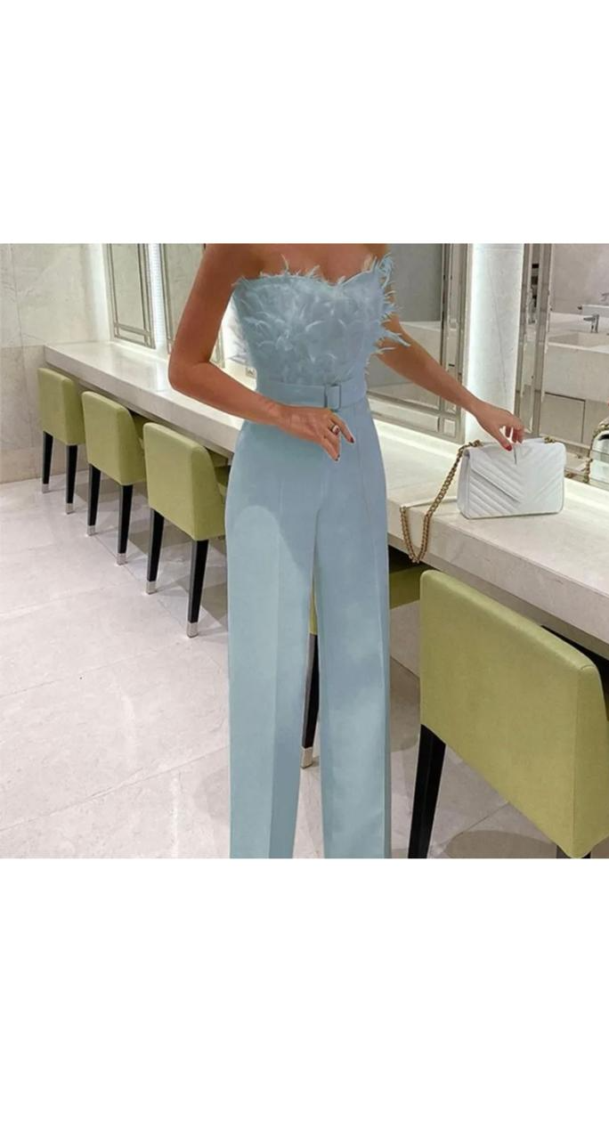Feather Tube Sexy Jumpsuit